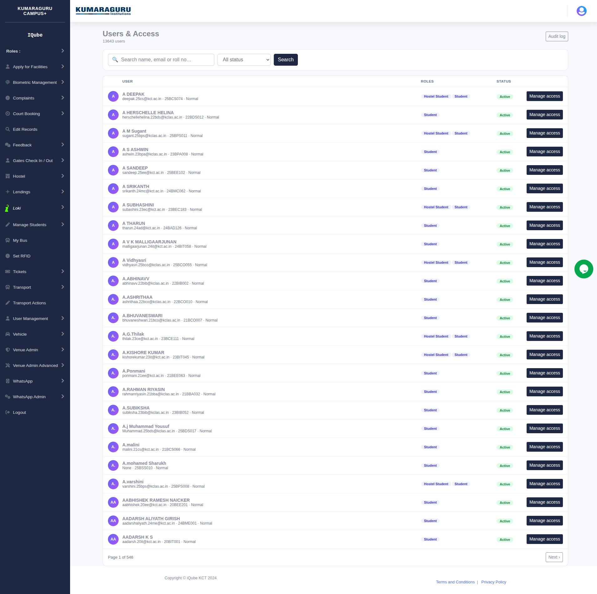 Users directory